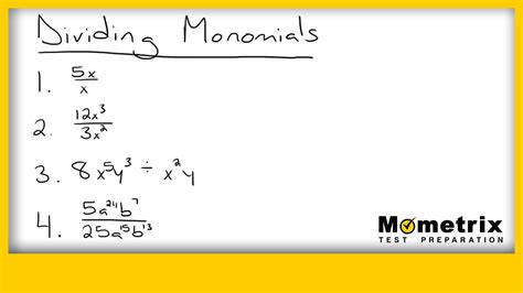 Dividing Monomials (Practice Question Video)