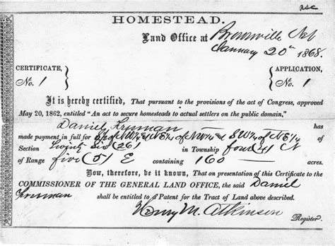 The Homestead Act of 1862