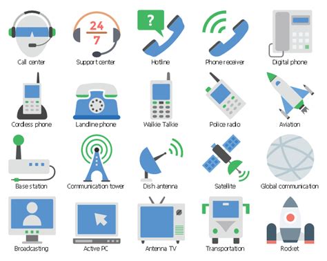 Computers and Communications | Design elements - Telecom | Illustration | Communication Control ...