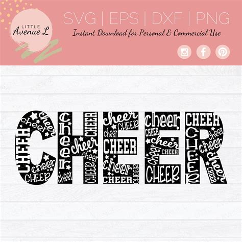 Cheer Typography SVG Cheerleader SVG Cheer File | Etsy