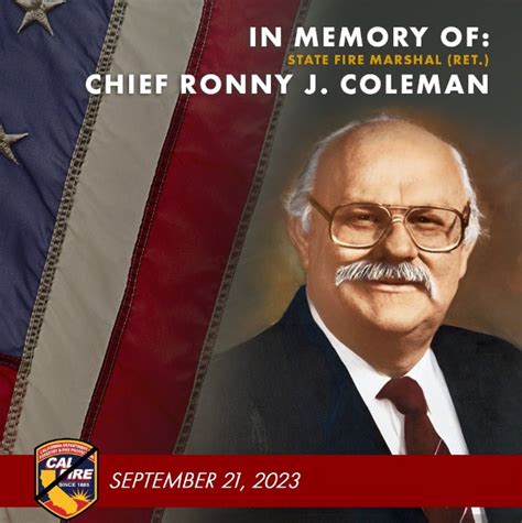 Former State Fire Marshal Ronny Coleman memorial set for Oct. 6 in San ...