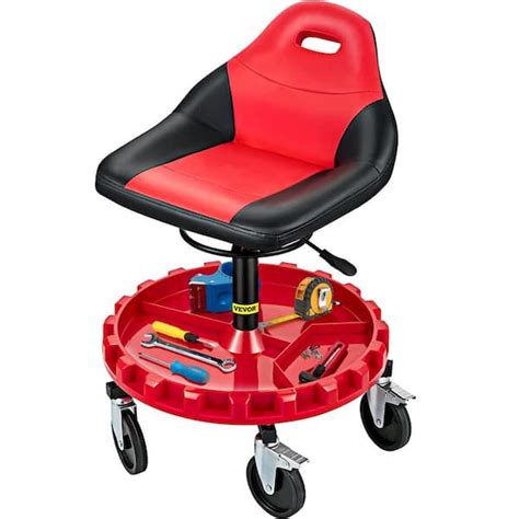 VEVOR Rolling Shop Stool 300 lbs. Load Garage Mechanic Seat Adjustable ...