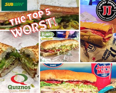 The Top 5 Worst Fast Food Sandwich Chain Restaurants in America - Delishably