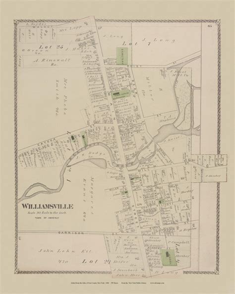 Williamsville, New York 1880 - Old Town Map Reprint - Erie Co. Atlas 65 - OLD MAPS