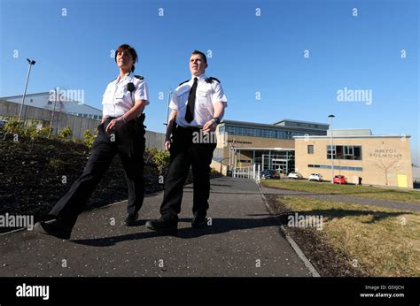 HM Young Offenders' Institution Polmont prison officers during an inspection by Chief Inspector ...