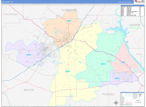 Lee County, AL Wall Map Color Cast Style by MarketMAPS - MapSales