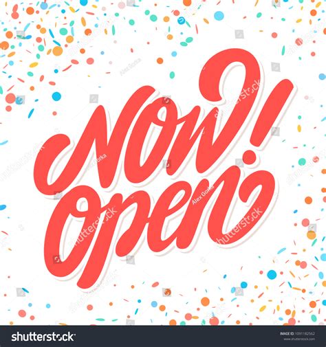 Now Open Banner Vector Lettering Stock Vector (Royalty Free) 1091182562 | Shutterstock