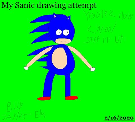 Sanic drawing by me by cvgwjames on DeviantArt