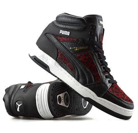 Mens Puma Slipstream Leather Hi Tops Basketball Trainers Ankle Boots ...