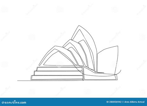 Sydney Opera House in Sydney Australia Line Art Editorial Photography ...