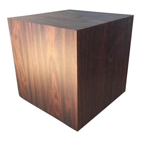 Wood Laminate Cube Side Table | Chairish