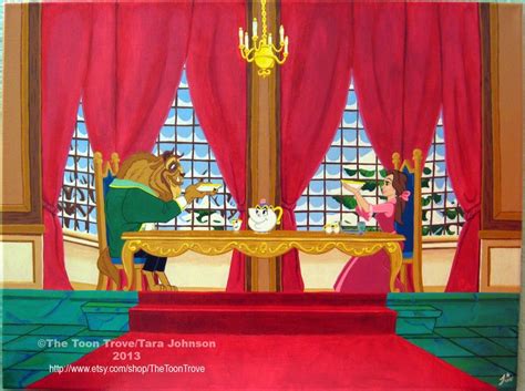 Disney Beauty & the Beast dining room scene "Cheers!" painting. | Paintings made by me ...