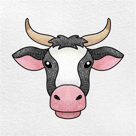 How to Draw a Cow Face - HelloArtsy