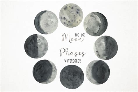 Moon Phases Clipart, Moon Phases Clip Art, Moon Phases PNG