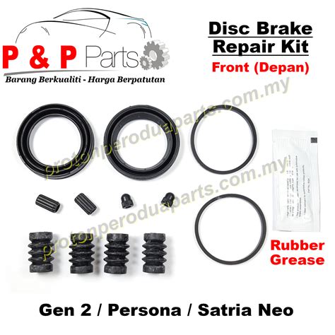 FULL SET - Front Disc Brake Caliper Rebuild / Repair Kit - Proton Gen 2 Persona Satria Neo ...