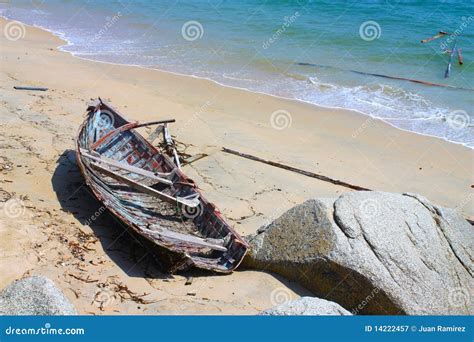 Destroyed boat stock image. Image of unstable, wave, stress - 14222457