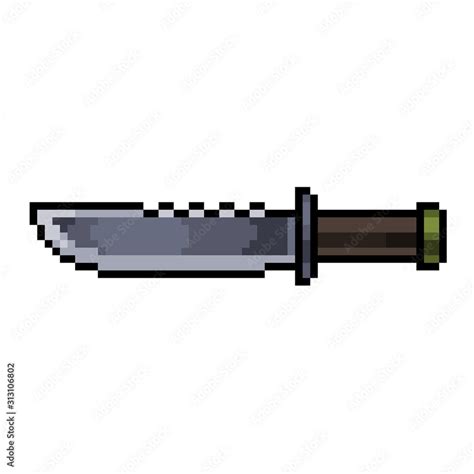 Pixel art knife 8 bit game icon Stock Illustration | Adobe Stock