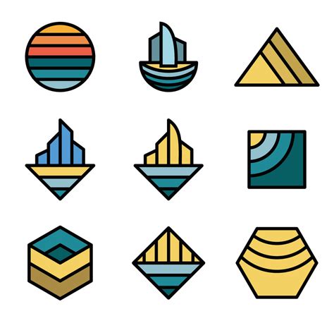 Basic shapes geometric logo set - Peter Mocanu