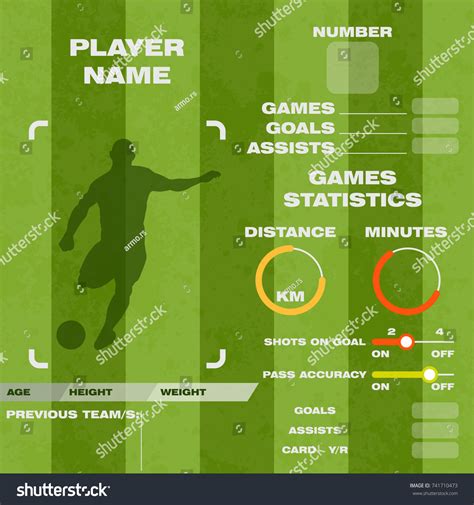 Football Soccer Player Statistic Vector Illustration Stock Vector ...