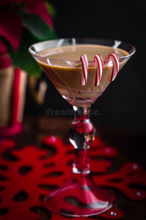 Peppermint Irish Cream Martini Stock Image - Image of delicious, cane: 106772463