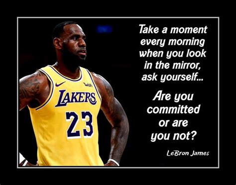 LeBron James 'committed' Basketball Quote Poster, Inspirational Wall ...