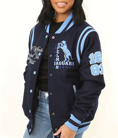 Spelman College Jaguars Navy Varsity Jacket - Jackets Creator