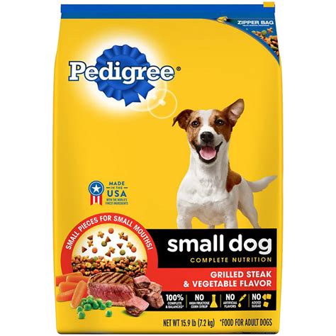 Pedigree Small Dog Complete Nutrition Grilled Steak & Vegetable Flavor Small Breed Dry Dog Food ...