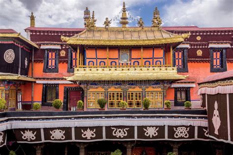 The Jokhang Temple in Lhasa, Tibet Stock Photo - Image of gold ...