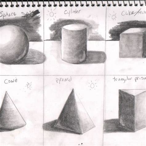 Geometric Shape Shading | Geometric shapes drawing, Basic drawing, Art ...