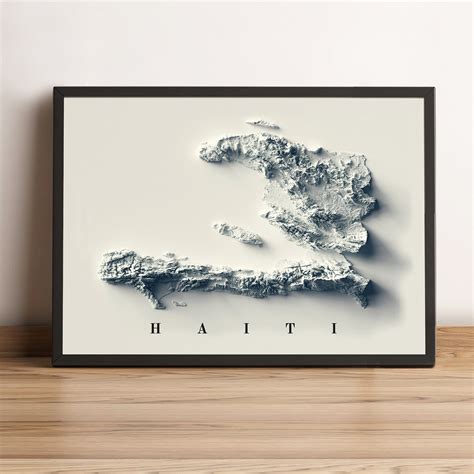 Haiti Map Haiti 2D Relief Map Haiti Vintage Map Haiti Wall - Etsy