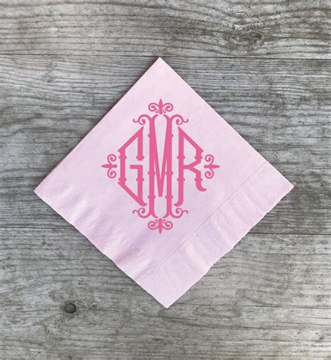 Monogrammed Napkins Custom Personalized 3 ply Paper | Etsy