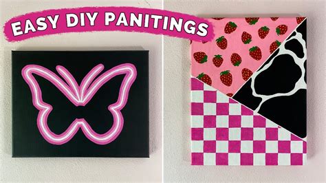 Easy Aesthetic DIY Painting Ideas | Neon Sign Painting & Geometric ...