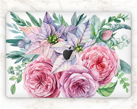 Flower macbook skin 2018 macbook pro 15 floral macbook decal | Etsy