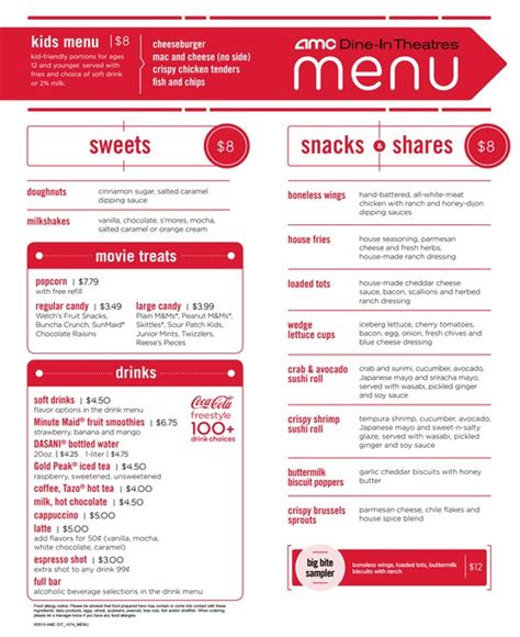 Amc Theater Food Menu