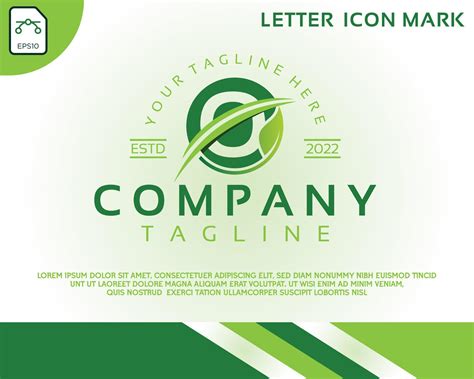 Green eco logo with letter O template design 10594768 Vector Art at ...