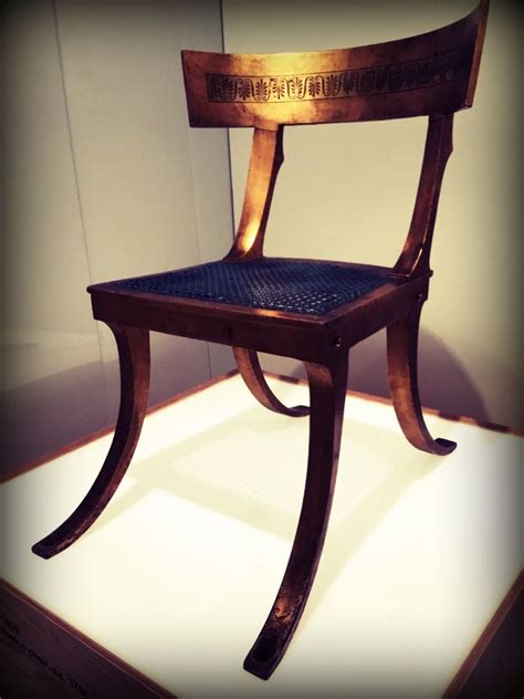 The Klismos chair from 1790 made from beech and gilded with gold leaf. is a type of ancient ...