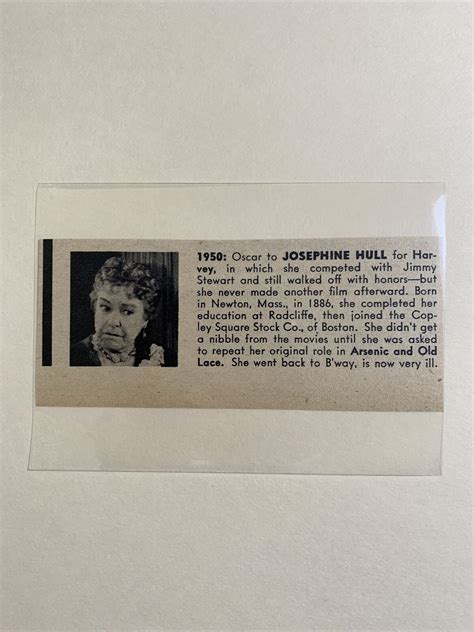 Josephine Hull Harvey 1957 Hollywood Star Panel | eBay