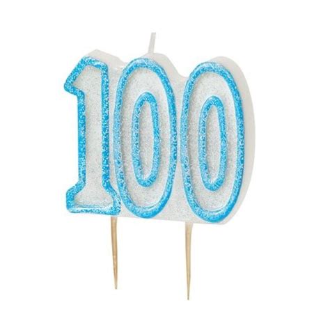 Blue Glitz Number 100 Candle 100th Birthday Cake Candles | Birthday | Love Kates