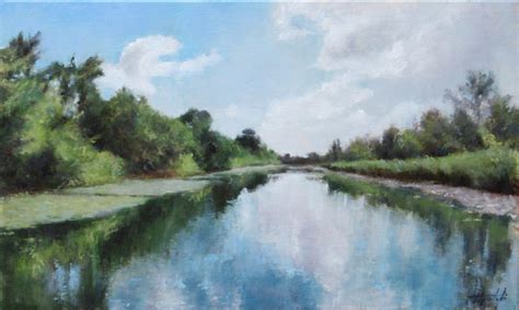 Canal Reflections - Landscape Oil painting - Fine Arts Gallery - Original fine Art Oil Paintings ...