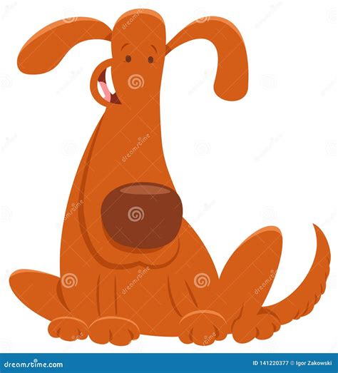 Funny Brown Dog Cartoon Animal Character Stock Vector - Illustration of ...