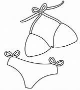 Clipart Bikini Coloring Swimsuit Suit Clip Pages Piece Badeanzug  sketch template