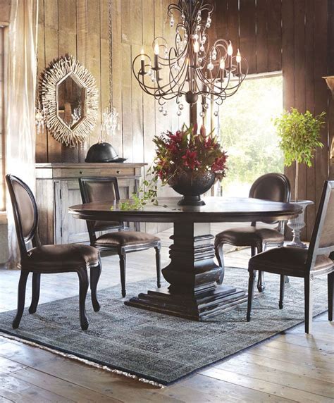 Arhaus Catalogs | Round pedestal dining table, Leather dining side ...