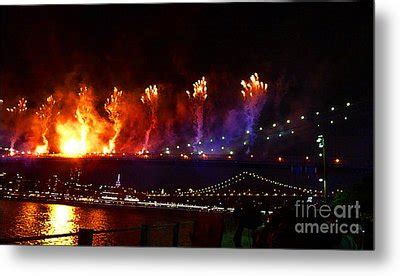 Brooklyn Bridge Fireworks Photograph by Kendall Eutemey