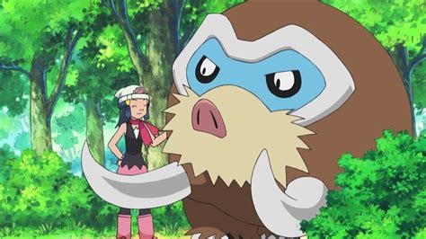 File:Dawn and Mamoswine.png - Bulbapedia, the community-driven Pokémon ...