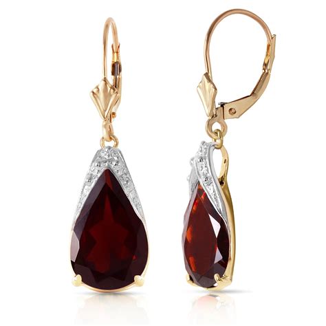 10 Carat 14K Solid Gold Leverback Earrings Natural Garnet | eBay