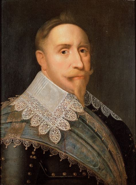 Rei Gustavo II Adolfo da Suécia. Pintura atribuída a Jacob Hoefnagel, 1624. Livrustkammaren ...