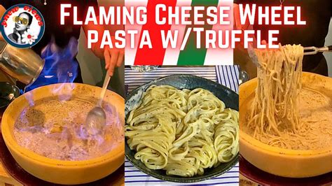 Italian Pasta in #Flaming Cheese Wheel #shorts - YouTube