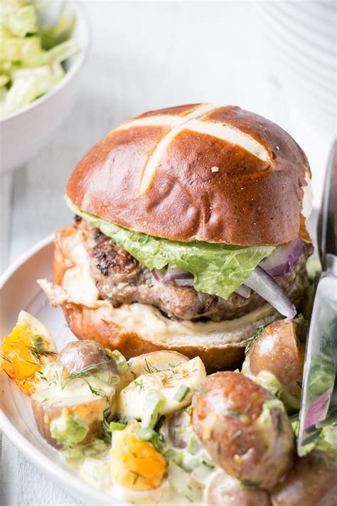 Apple Mustard Pork Burgers - My Kitchen Love