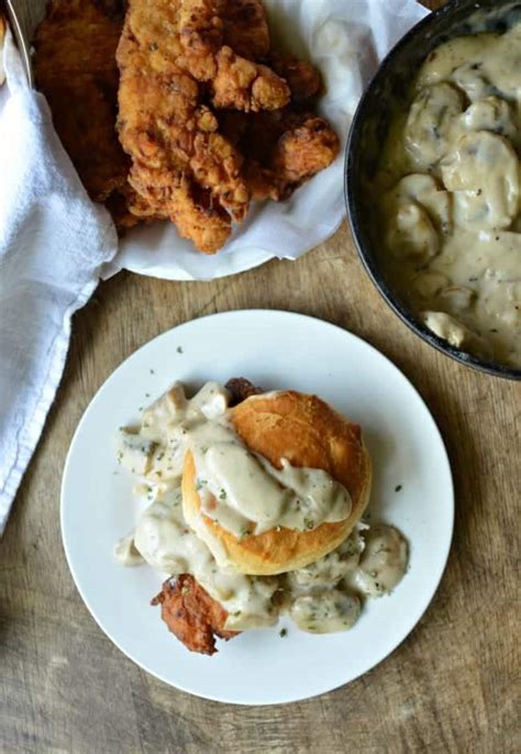 Chicken Biscuits with Mushroom Gravy - Sugar Dish Me