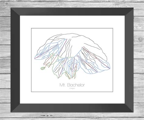 Mt Bachelor Ski Map Mt. Bachelor Oregon Mt Bachelor Trail | Etsy